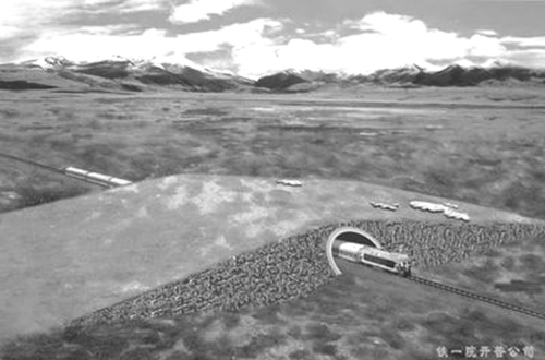 青藏铁路全线建立了33个野生动物通道。图为上跨式立交动物通道。 青藏铁路全线建立了33个野生动物通道。图为上跨式立交动物通道。
